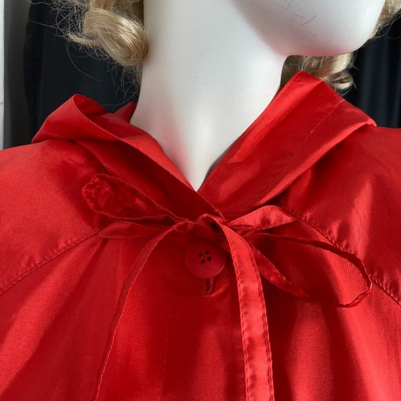 Cheerful Tangerine Hooded Raincoat Maxi - Picture 2 of 11